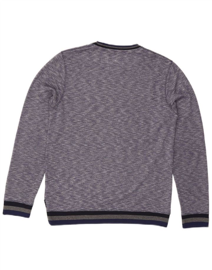 Ted Baker Pull à col rond pour homme Taille 3 Bleu moyen moucheté