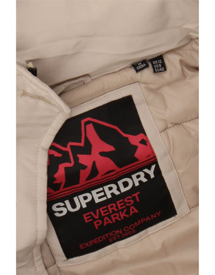 Superdry Parka à capuche pour femme UK 12 Beige moyen
