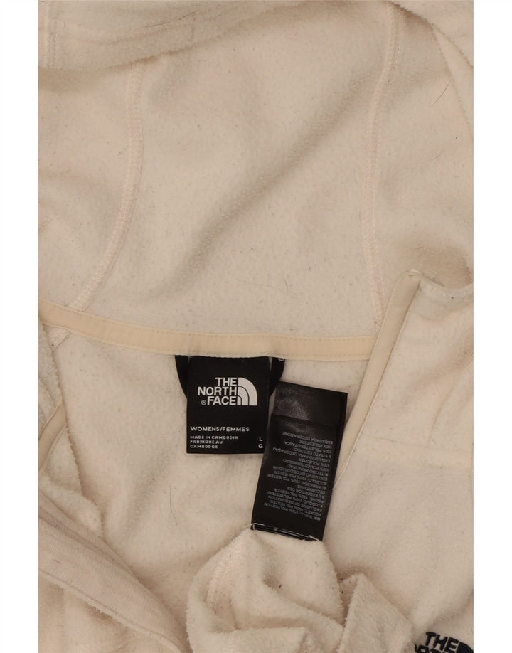 THE NORTH FACE Veste polaire à capuche pour femme UK 16 Large Blanc Polyester