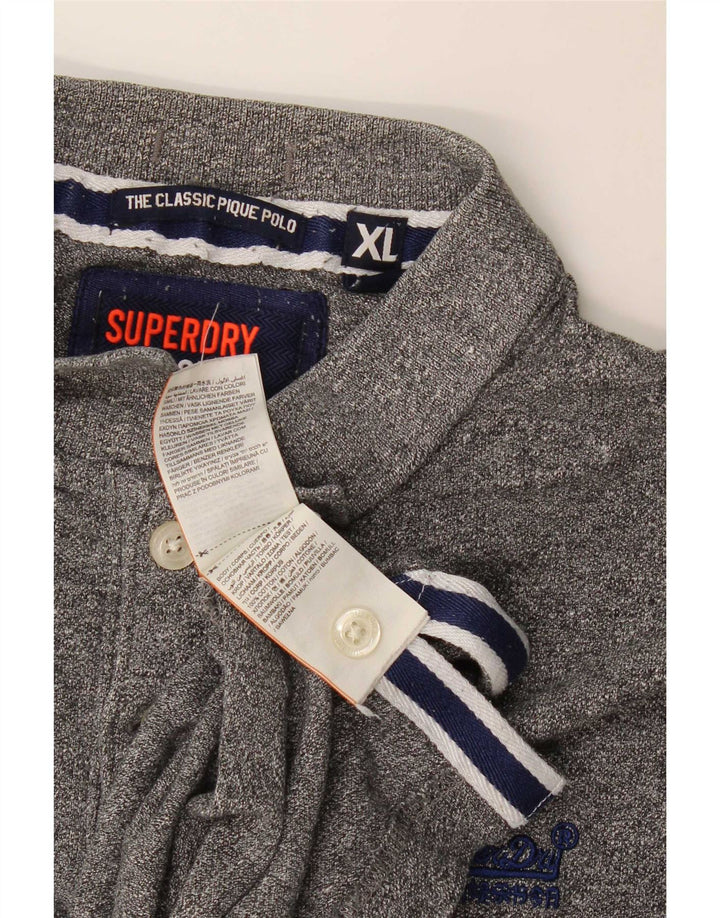 Superdry Polo XL Homme Gris Moucheté Coton