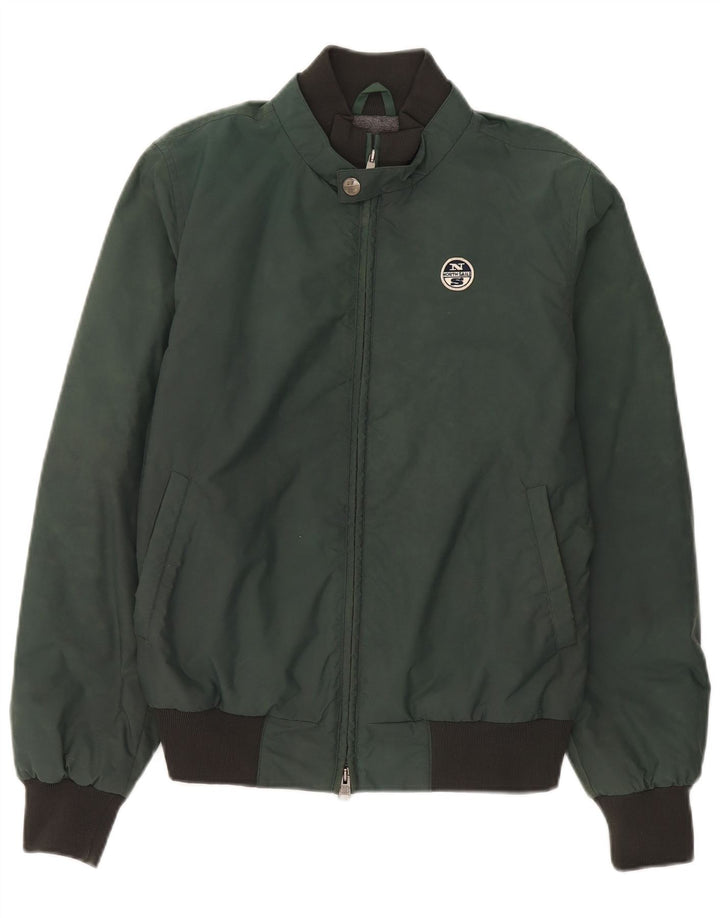 North Sails Veste coupe-vent bomber pour homme UK 38 Vert moyen Polyamide