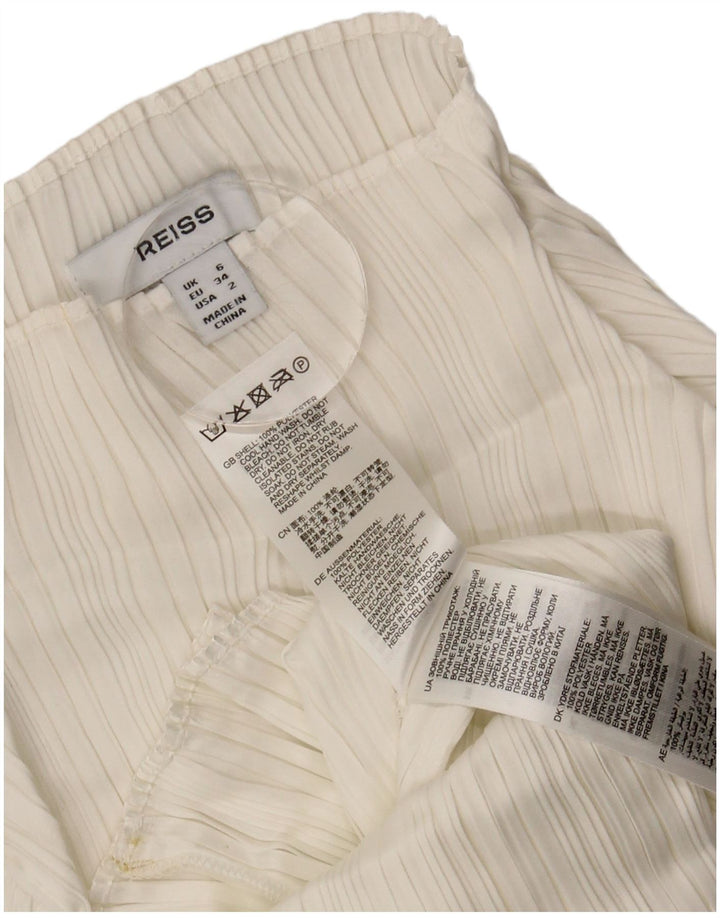 Reiss Femme Top Manches Longues UK 6 XS Blanc Polyester