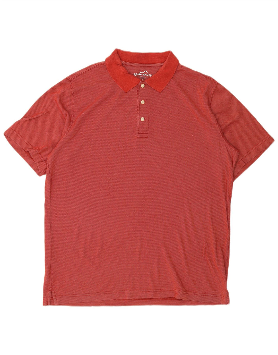 EDDIE BAUER Mens Polo Shirt Large Red Cotton