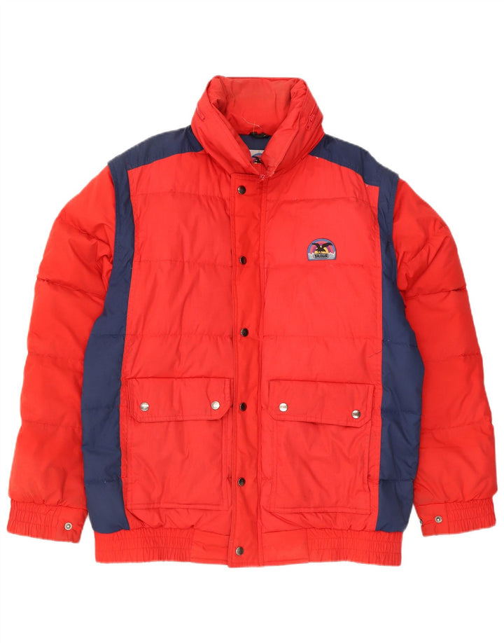 SALEWA Veste matelassée à capuche pour homme UK 40 Large Rouge Colorblock Polyester