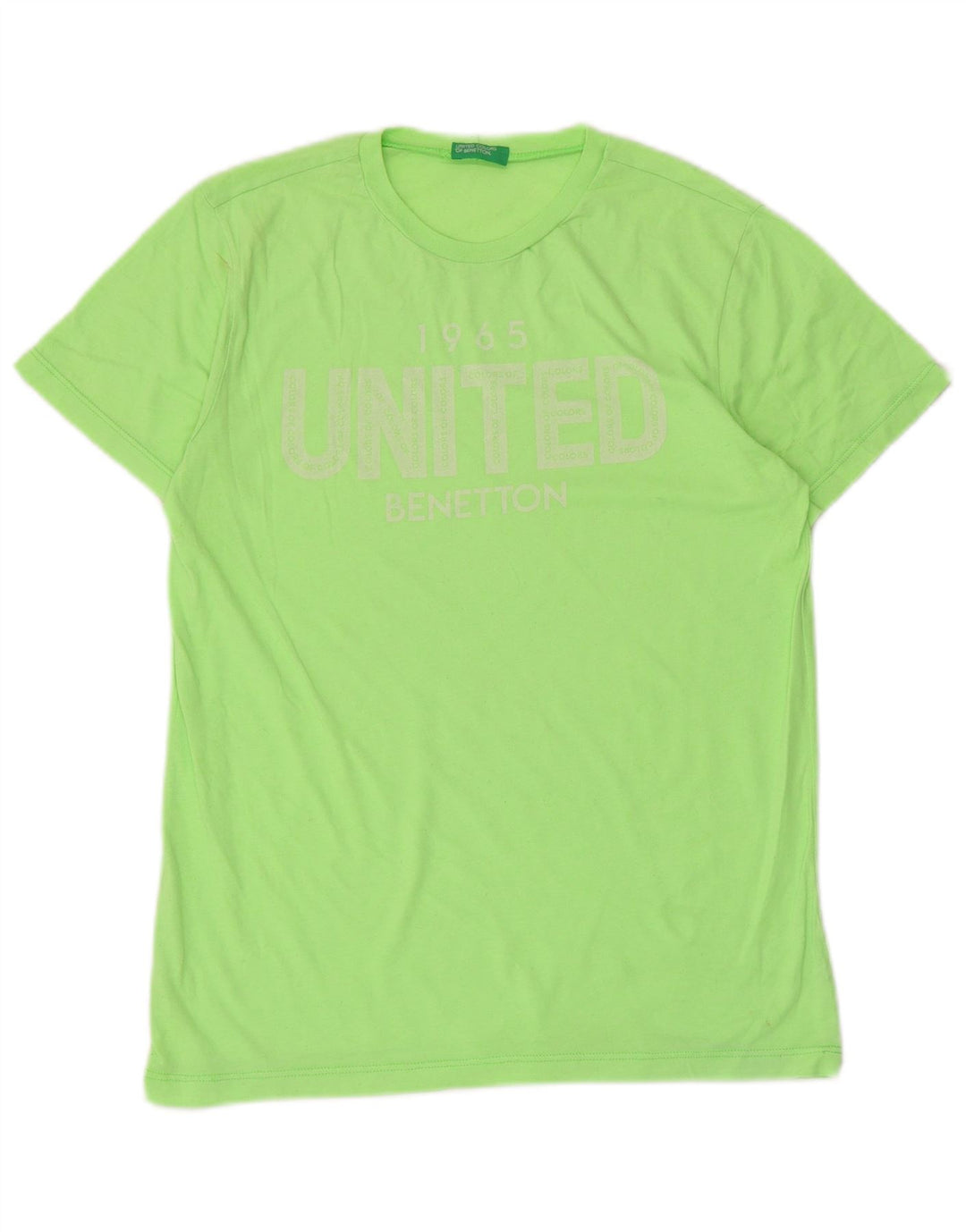 Benetton T-Shirt Graphique Femme UK 12 Vert Moyen