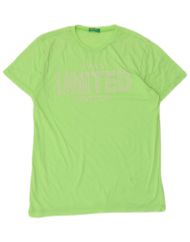 Benetton T-Shirt Graphique Femme UK 12 Vert Moyen