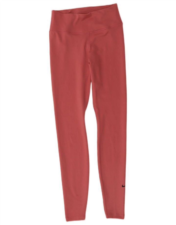 NIKE Legging Dri Fit pour femme UK 8 Petit Rose Polyester