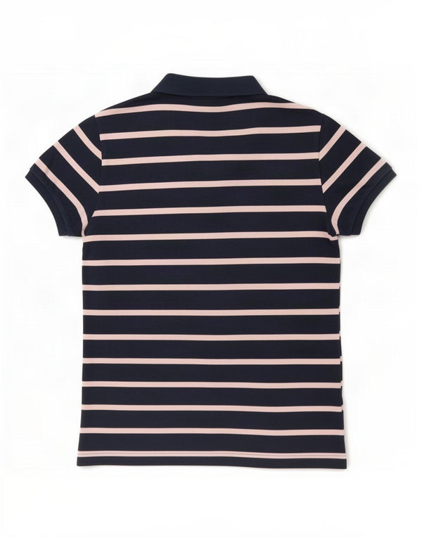 Ralph Lauren Polo Femme UK 16 Grand Coton Rayé Bleu Marine