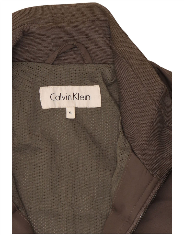 CALVIN KLEIN Veste Bomber Homme UK 42 XL Gris Polyester