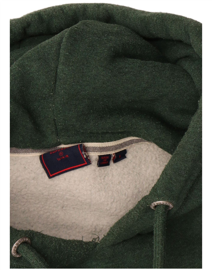 Superdry Pull à capuche pour homme en coton vert grand