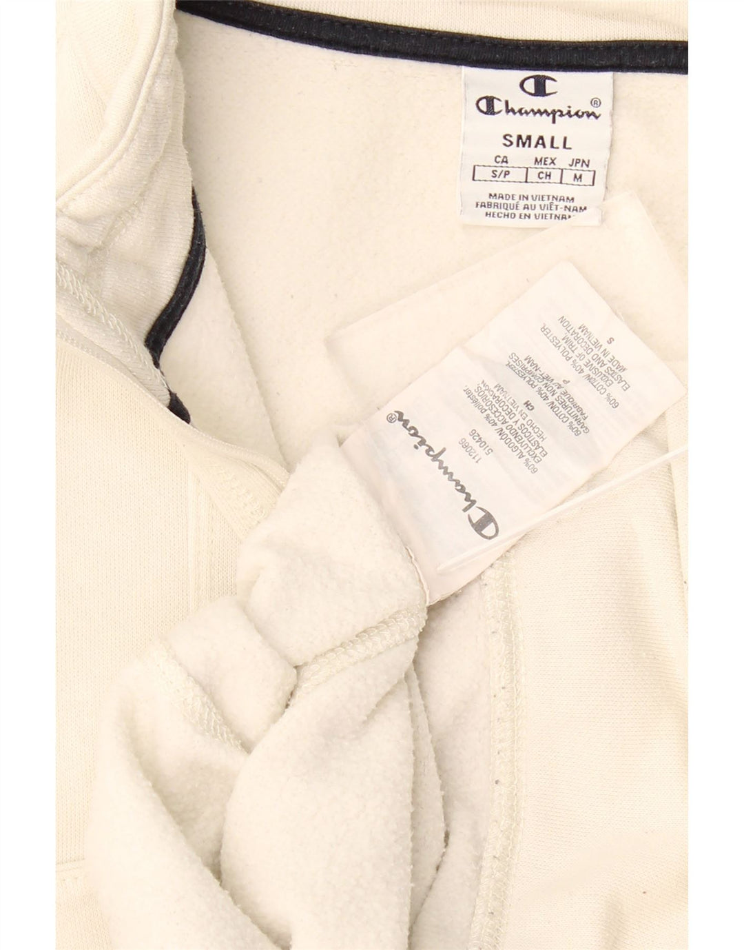 CHAMPION Womens Tracksuit Top Jacket UK 10 Small White Cotton