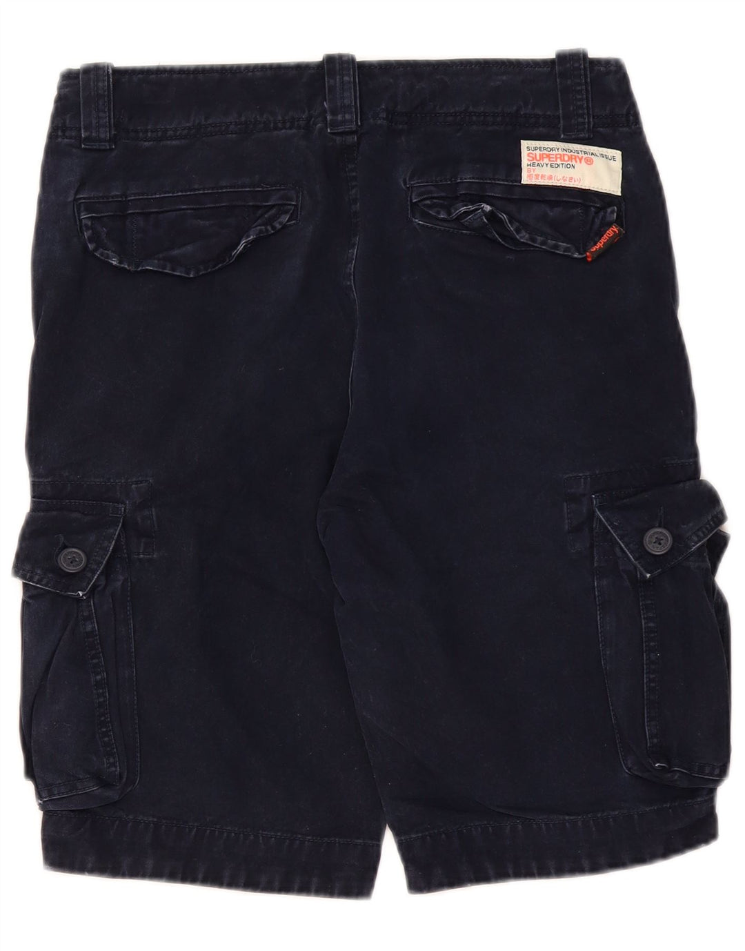 SUPERDRY Short Cargo Homme Petit W29 Bleu Marine Coton