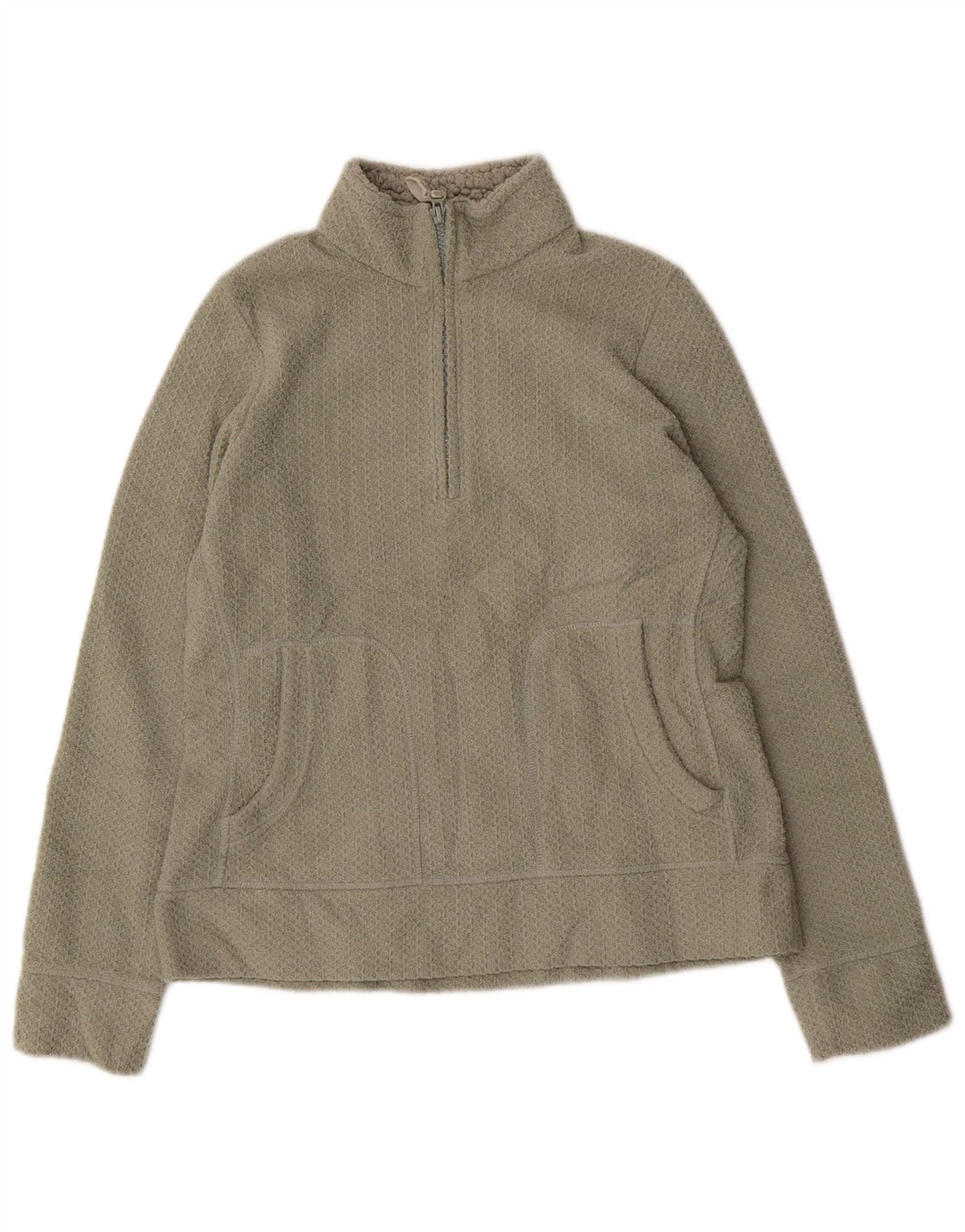 Marks & Spencer Sweat-shirt à col zippé pour femme UK 12 Kaki moyen