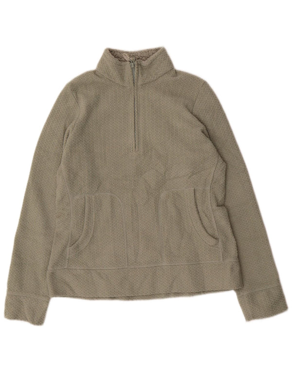 Marks & Spencer Sweat-shirt à col zippé pour femme UK 12 Kaki moyen