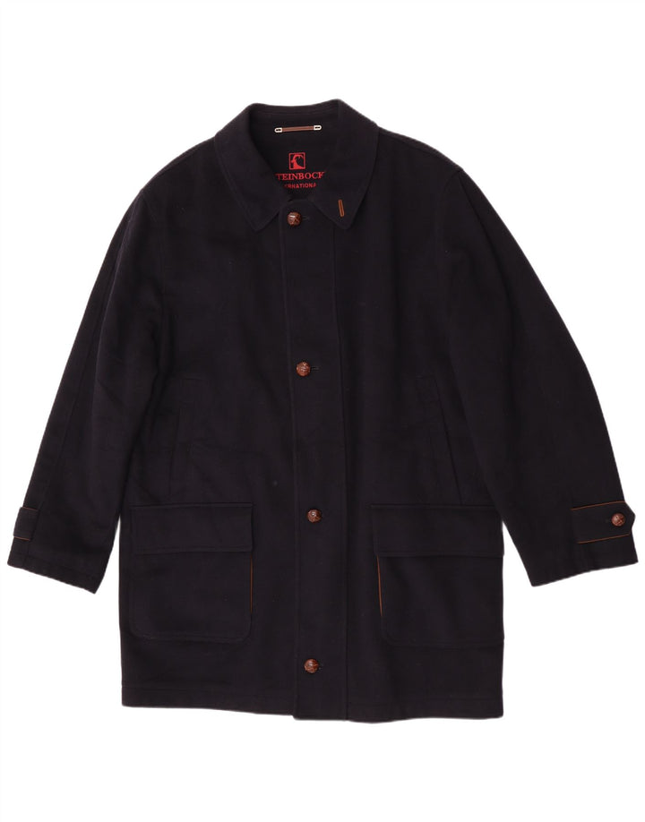 Steinbock Pardessus Homme UK 40 Grande Laine Bleu Marine