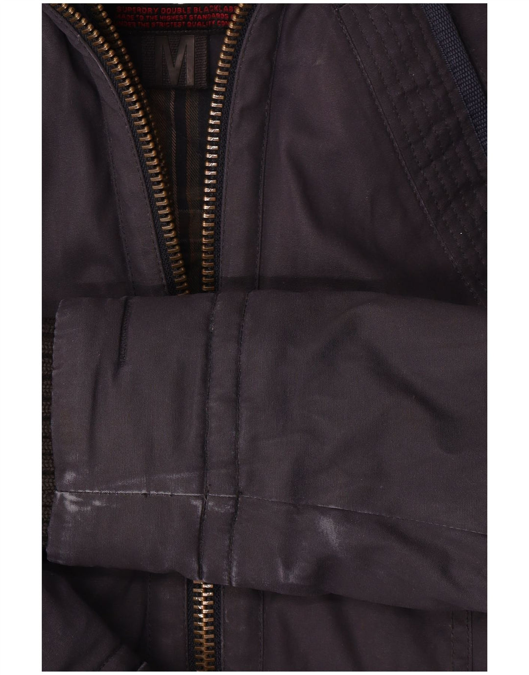 Superdry Veste coupe-vent à capuche pour femme UK 14 Bleu marine moyen Coton