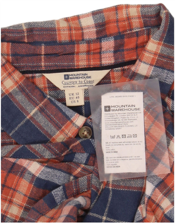 Mountain Warehouse Chemise en flanelle pour femme UK 12 Bleu marine moyen à carreaux en coton