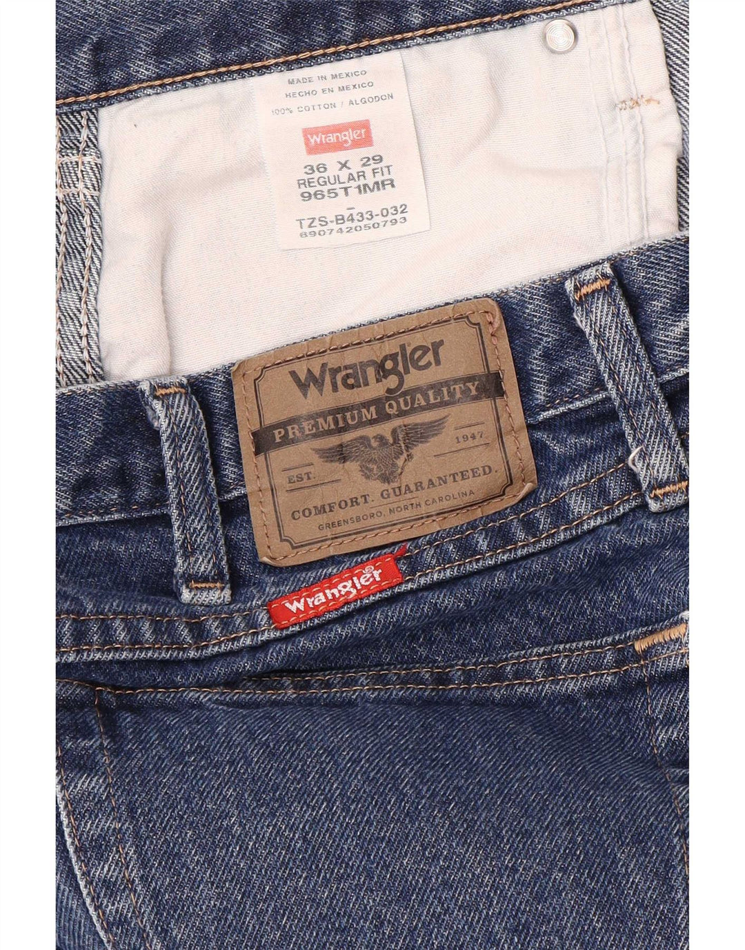 Wrangler Jean droit coupe droite W36 L29 en coton bleu pour homme
