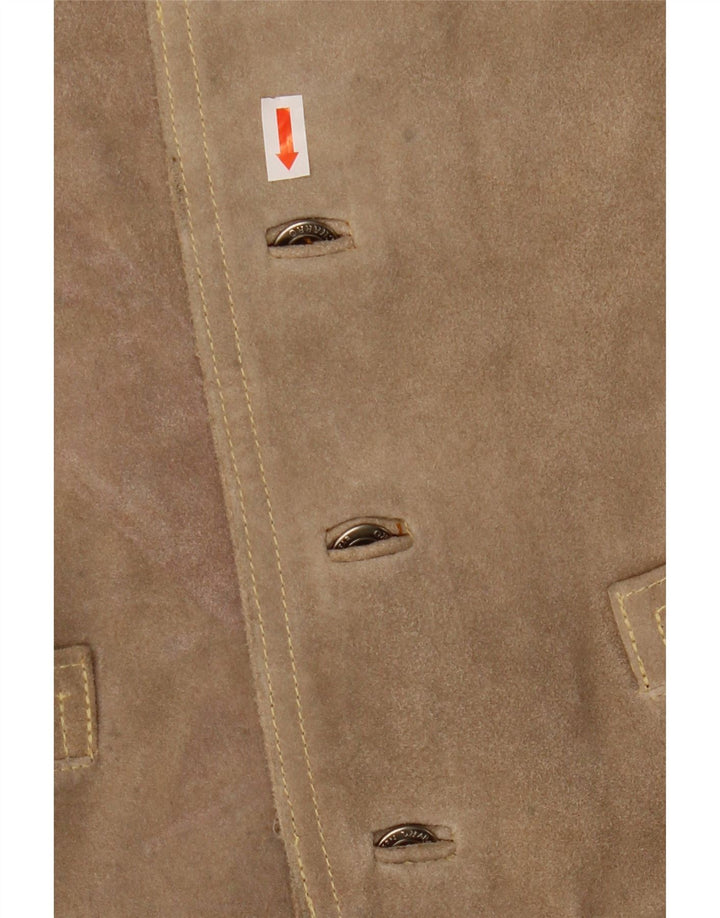 El Charro Gilet en Daim Homme Cuir Beige Moyen