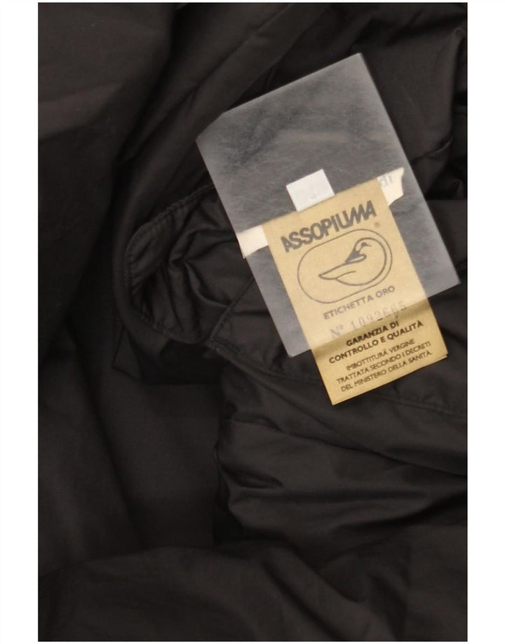 vintage Womens Loose Fit Rembourré Manteau UK 14 Moyen Noir