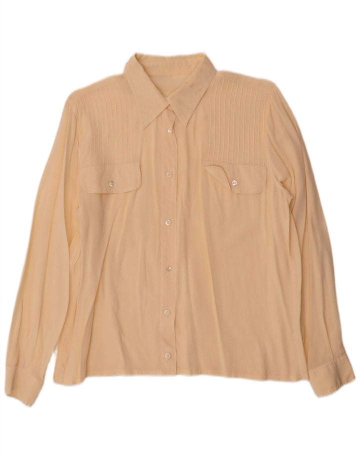 Chemisier chemise femme vintage UK 16 Grand Beige