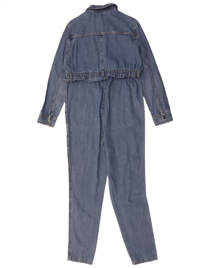 Topshop Combinaison en jean surdimensionnée à manches longues pour femme UK 10 Petit Bleu
