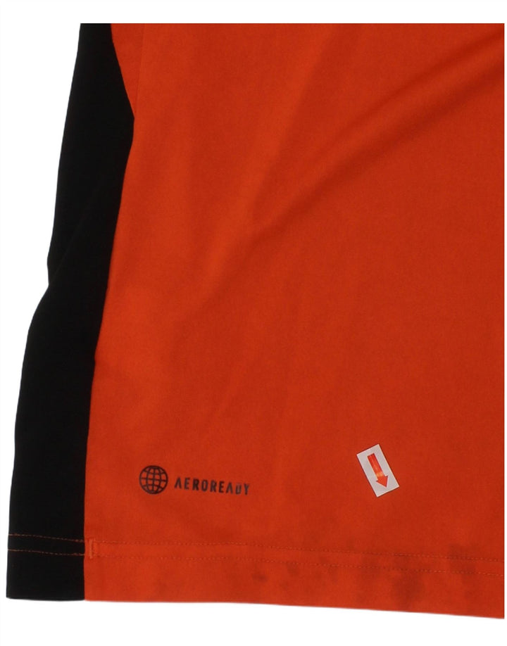 ADIDAS Garçons Aeroready T-Shirt Top 11-12 ans Orange Colorblock Polyester