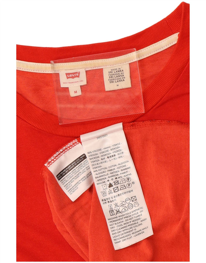 Levi's T-Shirt Femme UK 14 Rouge Moyen Viscose