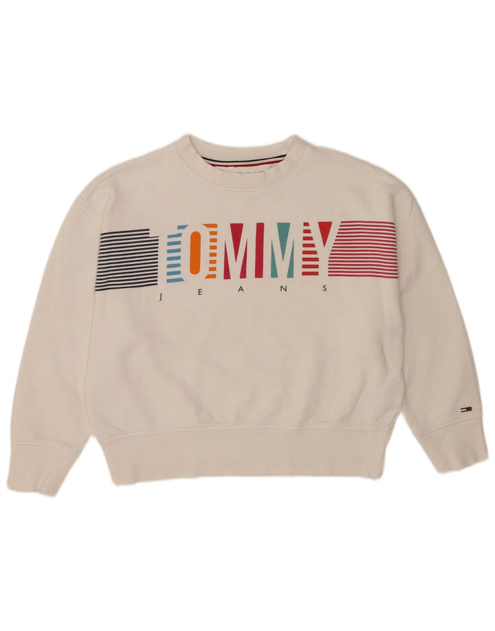 Tommy Hilfiger Sweat-shirt graphique pour femme UK 14 Blanc moyen