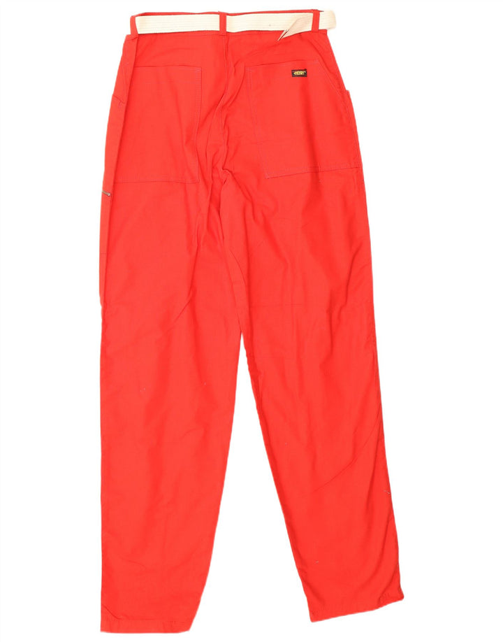 VINTAGE Pantalon cargo taille haute femme IT 46 Large W28 L31 Coton rouge