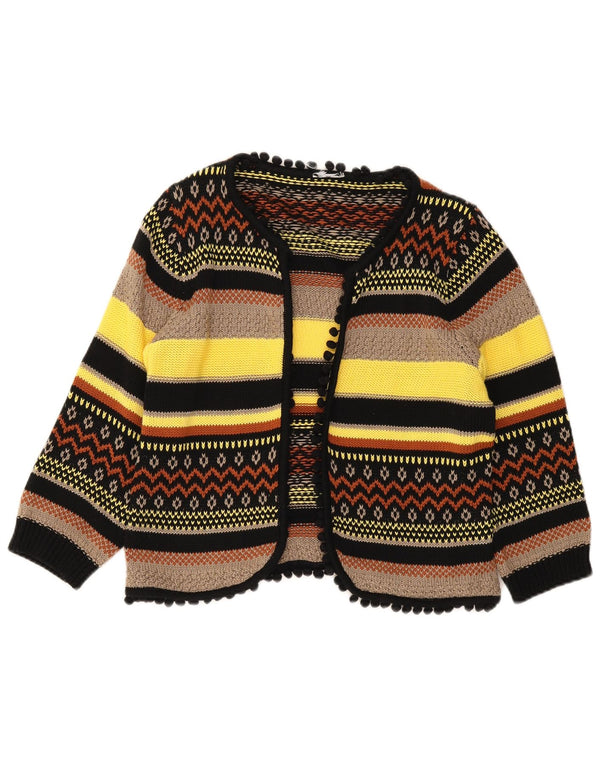 vintage Womens Bolero Jumper UK 14 Moyen Multicolore Géométrique
