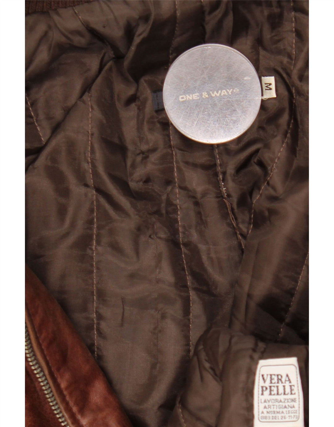 veste en cuir homme vintage UK 38 Cuir brun moyen