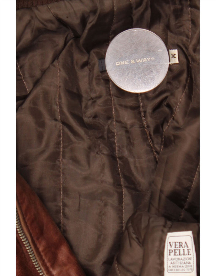 veste en cuir homme vintage UK 38 Cuir brun moyen