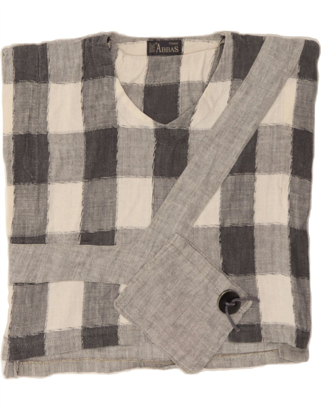 VINTAGE Womens Sleeveless Blouse Top UK 14 Large Grey Check Vintage Vintage and Second-Hand Vintage from Messina Hembry 