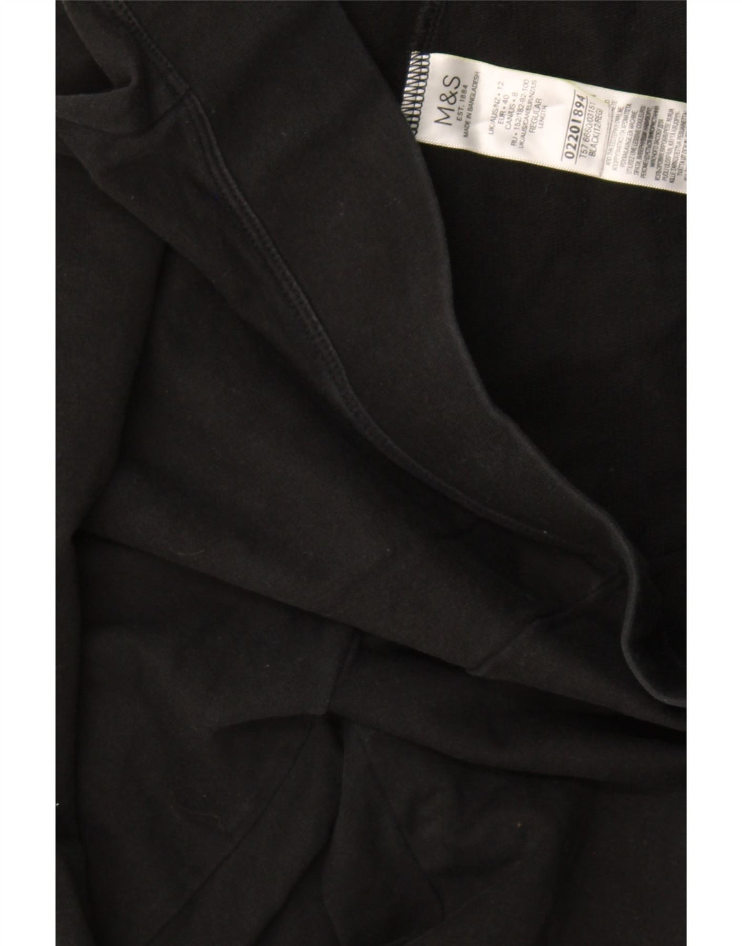 Marks & Spencer Pantalon de survêtement pour femme UK 12 Medium Noir Coton