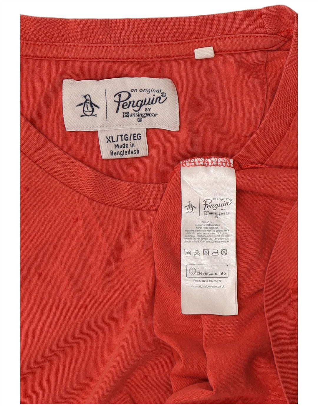Penguin T-Shirt Homme Top XL Rouge Pois Coton