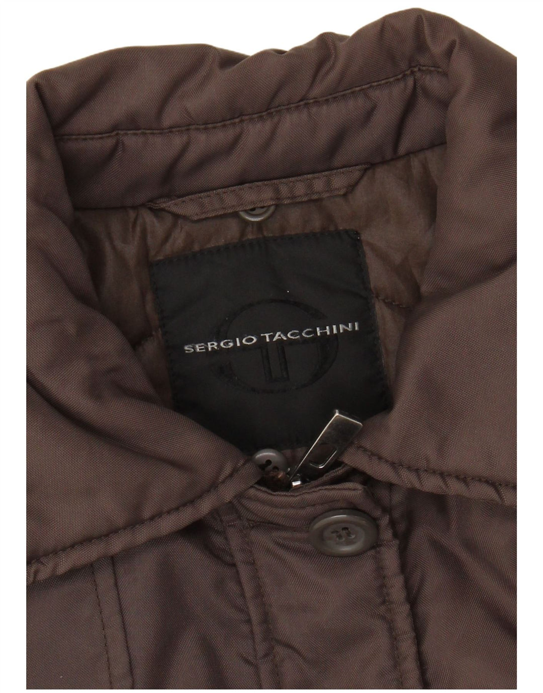SERGIO TACCHINI Manteau rembourré pour femme UK 14 Marron moyen