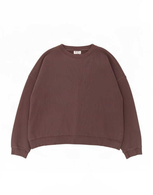 Topshop Sweat-shirt court surdimensionné pour femme UK 14 Gris moyen Coton