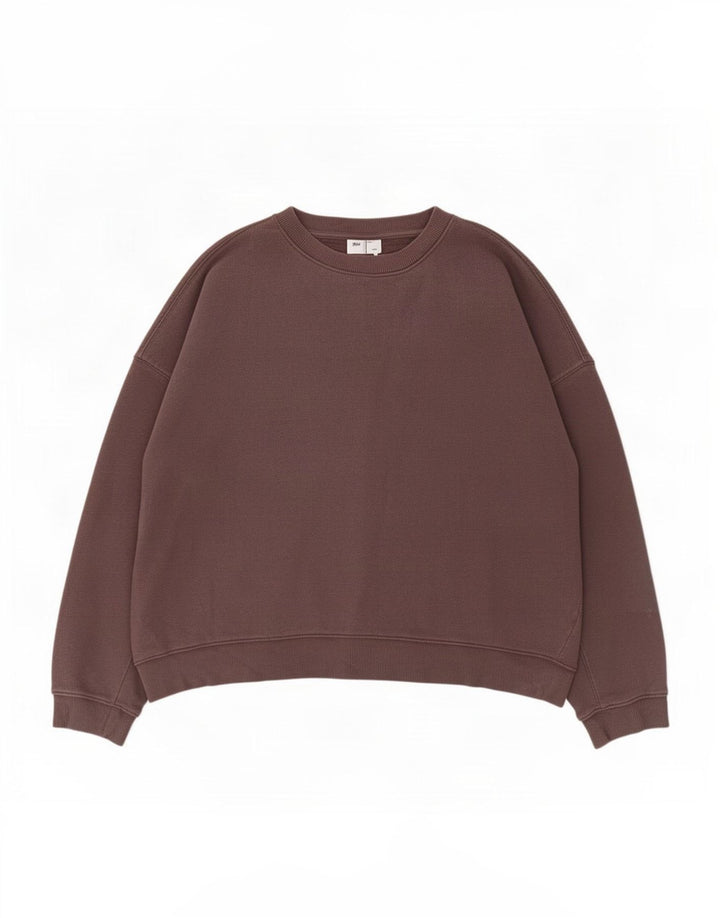 Topshop Sweat-shirt court surdimensionné pour femme UK 14 Gris moyen Coton