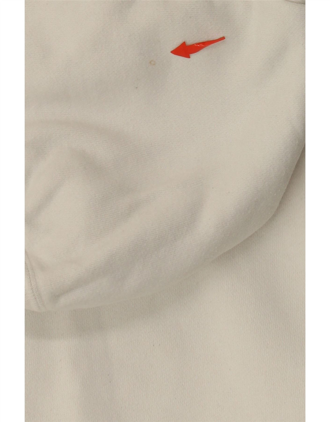 BENETTON Pull à capuche zippé graphique pour femme UK 16 Grand coton blanc