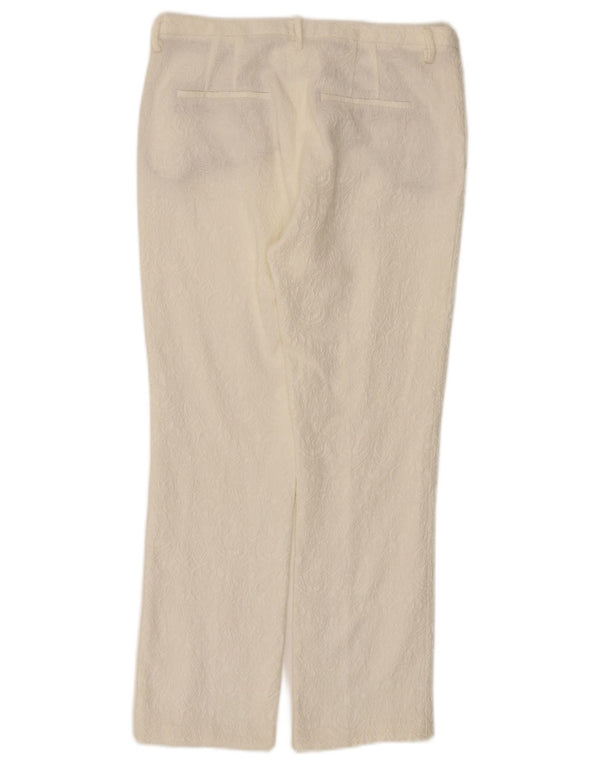 Pantalon Chino Droit Femme Zara Petit W27 L26 Coton Floral Blanc