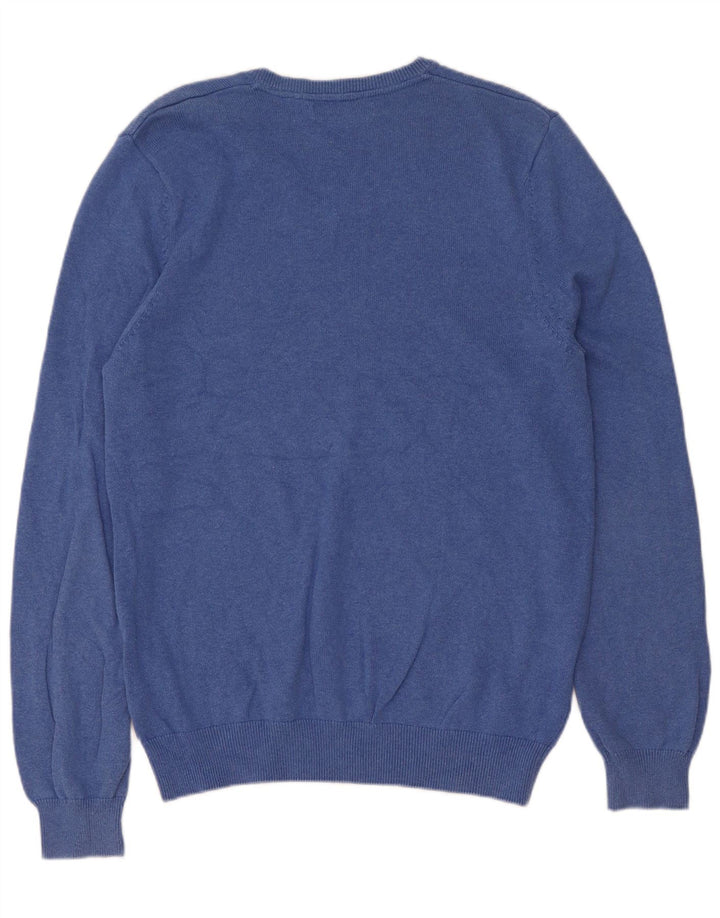 Marks & Spencer Pull Col V Homme Bleu Moyen Coton