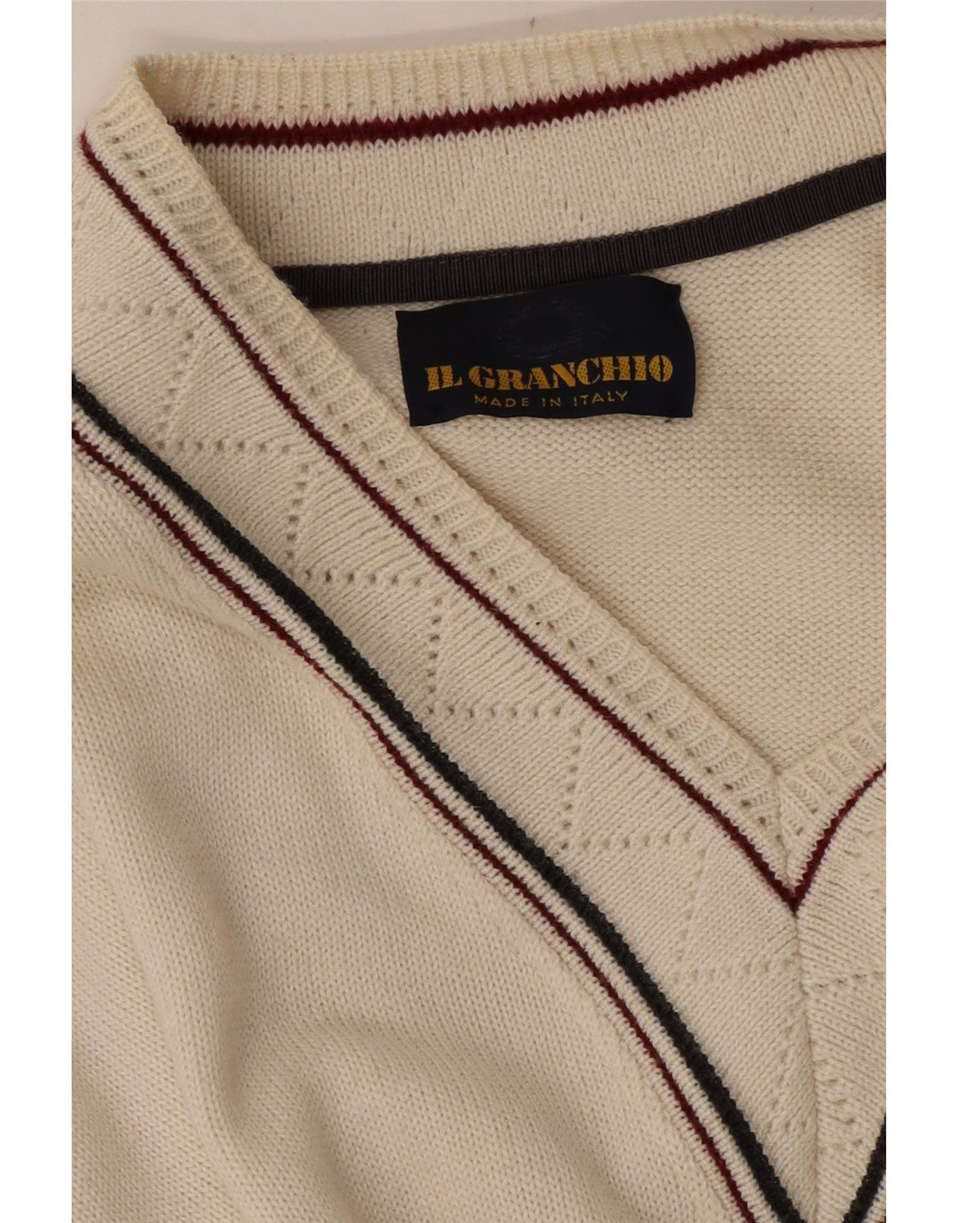 Il Granchio Pull Col V Homme Grand Blanc Argyle/Diamant