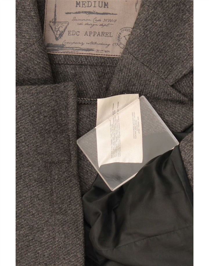 EDC Veste Blazer 4 Boutons Homme UK 38 Laine Gris Moyen