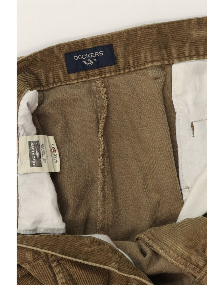 DOCKERS Pantalon Homme En Velours Côtelé W38 L30 Kaki Coton