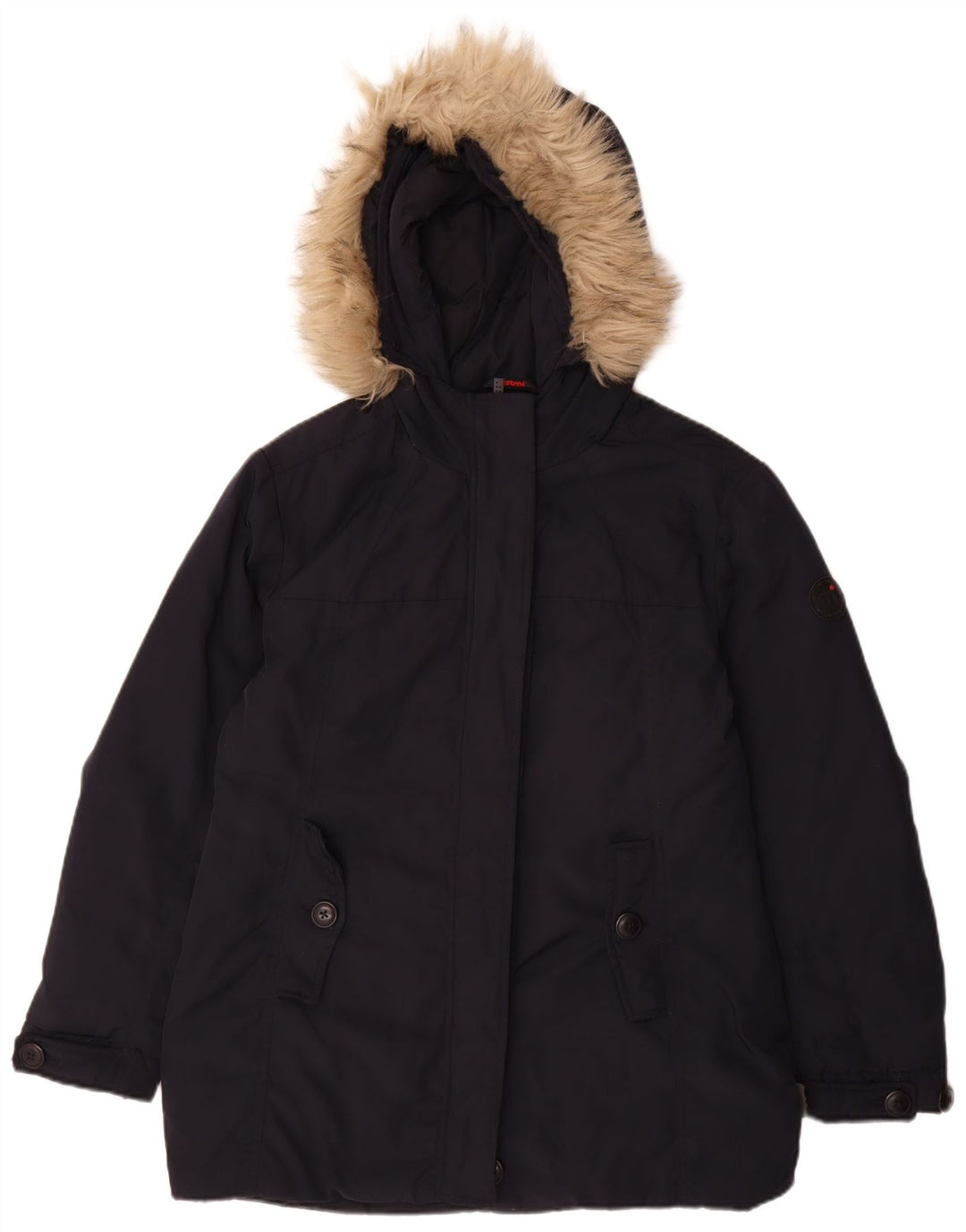 Mistral Manteau rembourré à capuche pour femme UK 16 Large Bleu marine Polyester