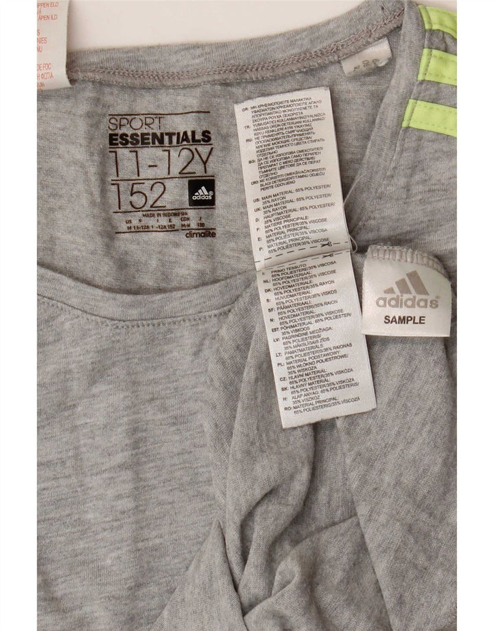 Adidas Garçon Climalite T-Shirt Top 11-12 ans Gris Polyester