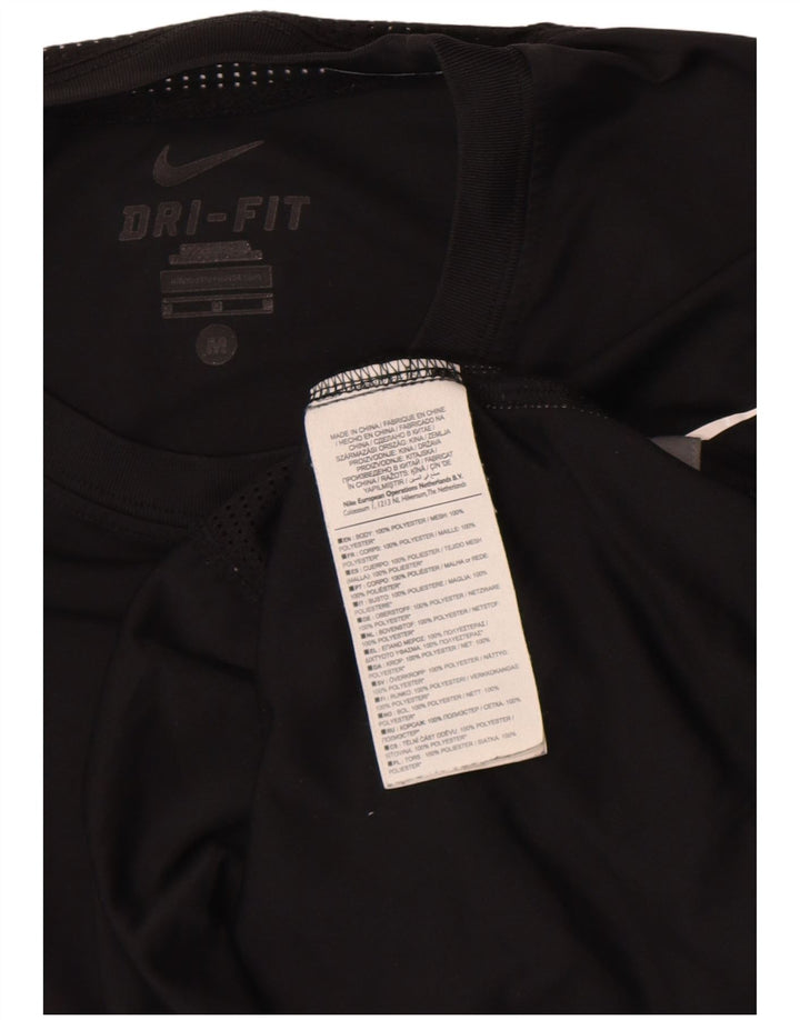 Nike Hommes Dri Fit T-Shirt Haut Noir Rayé Polyester