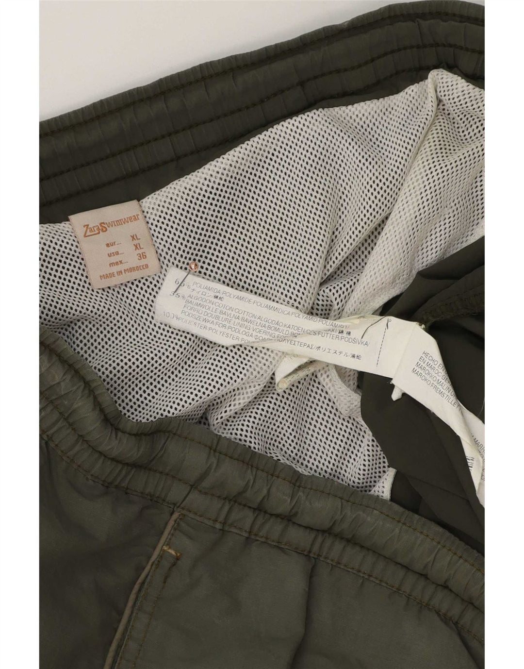 Zara Short De Bain XL Vert Polyamide Homme