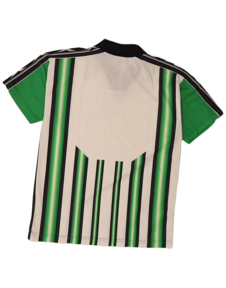 Reebok Polo Graphique Homme Large Vert Rayé Polyester